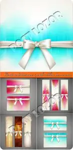 Cards and banners with ribbon bow vector