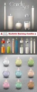 Vectors - Realistic Burning Candles 4