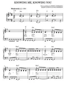 Knowing Me, Knowing You - ABBA, Mamma Mia! Musical (Easy Piano)
