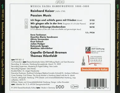 Thomas Ihlenfeldt, Capella Orlandi Bremen - Reinhard Keiser: Passion Music (2010)