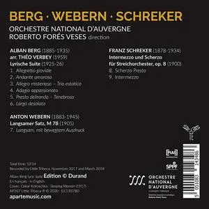 Roberto Forés Veses, Orchestre national d’Auvergne - Alban Berg, Anton Webern, Franz Schreker (2020)