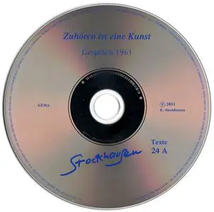 Karlheinz Stockhausen - Text-CD 24 - Zuhören ist eine Kunst, 1961 & Die Kunst, zu hören, 1988 (2011) {3CD Stockhausen-Verlag}