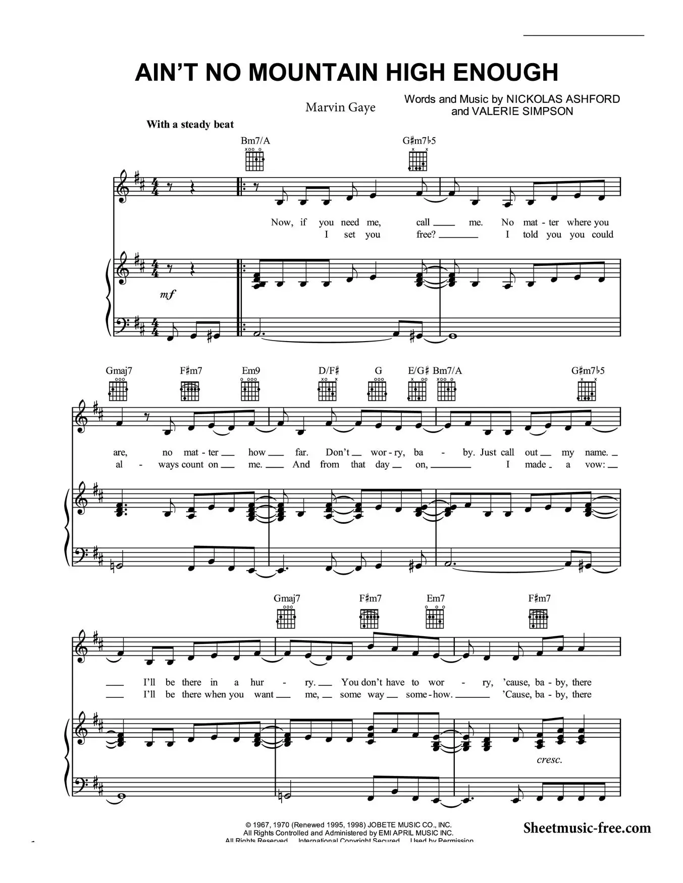 Ain T No Mountain High Enough Noten Kostenlos Marvin Gaye - Ain’t No Mountain High Enough / AvaxHome