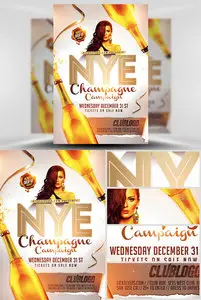 NYE Champagne Campaign Flyer Template