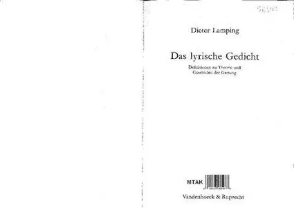 Das lyrische Gedicht: Definitionen zu Theorie und Geschichte der Gattung (Orbis Biblicus Et Orientalis)