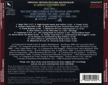 Angelo Badalamenti & VA - Blue Velvet: Original Motion Picture Soundtrack (1986)