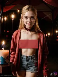 AI Elle Fanning. Romantic Evening (AI Generated)