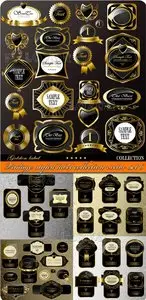 Vintage styled label collection vector set 6