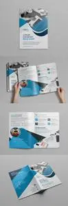 BiFold Brochure Layout with Blue Accents