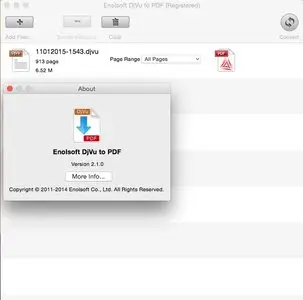 Enolsoft DjVu to PDF 2.1.0 Mac OS X
