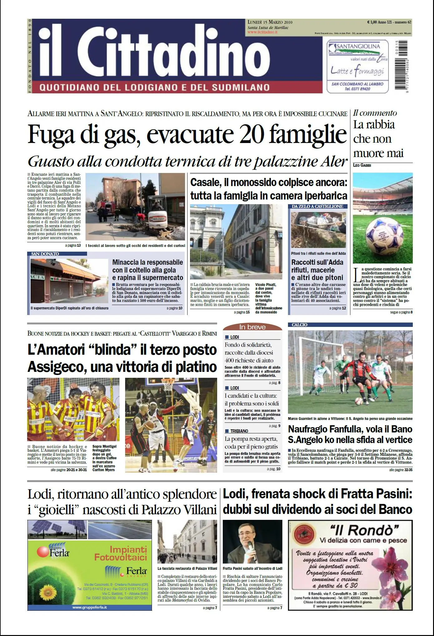 IL CITTADINO LODIGIANO SUDMILANO 15 MARZO 2010