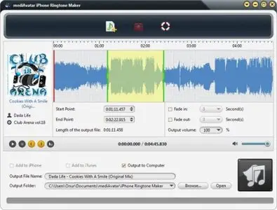 mediAvatar iPhone Ringtone Maker 3.0.5 (Build 20120320)