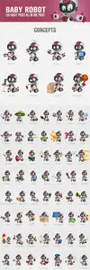 Baby Robot Cartoon Character Ultimate Set