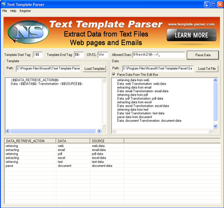 Nsasoft Text Template Parser 2.4.5