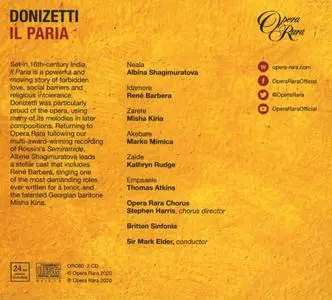 Mark Elder, Britten Sinfonia, Opera Rara Chorus - Donizetti: Il Paria (2020)
