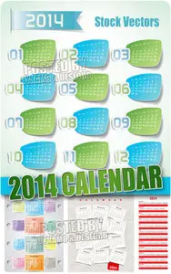 Calendars 2014 - Stock Vectors