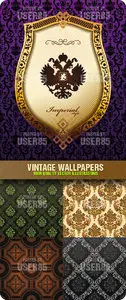 Stock Vector - Vintage Wallpapers