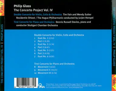 Philip Glass - The Concerto Project Vol. IV: Double Concerto for Violin, Cello and Orchestra & Tirol Concerto (2011) [Re-Up]