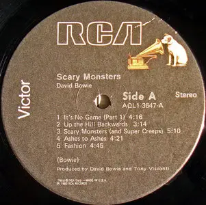 David Bowie - Scary Monsters (US RCA 1st Pressing A1/B1) Vinyl rip in 24 Bit/ 96 Khz + CD