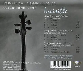 Soloists of Cappella Neapolitana & Adriano Fazio - Invisible - Cello Concertos of Porpora, Monn & Haydn (2017)