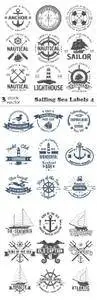 Vectors - Sailing Sea Labels 4