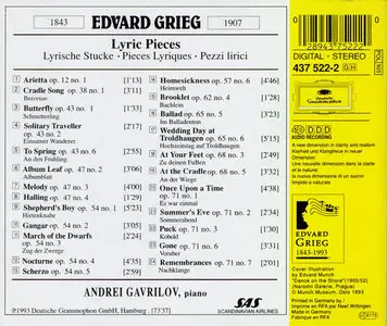 Grieg Lyric Pieces / Andrei Gavrilov (1993)