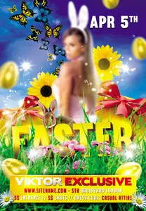 Premium Flyer Template - Easter Party plus FB Cover