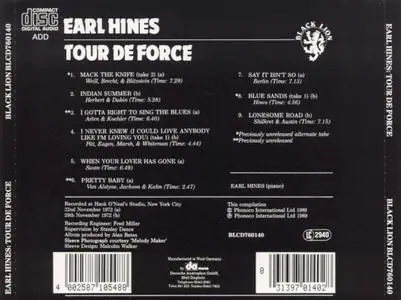 Earl Hines - Tour de Force (1972/1989) (Reissue)