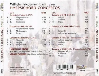 Harmonices Mundi, Claudio Astronio - W.F. Bach: Complete Harpsichord Concertos (2010) (Repost)