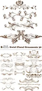 Vectors - Swirl Floral Ornaments 30