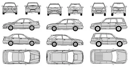 Subaru Outline in CorelDRAW