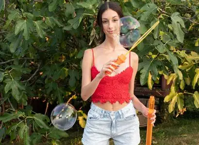 Shania Vega - Shania Blowing Bubbles By The Pool