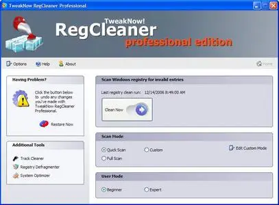 TweakNow RegCleaner Professional 3.0.1