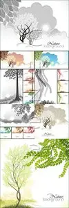 Vector Set Backgrounds with Tree