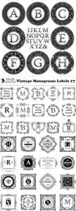 Vectors - Vintage Monograms Labels 17