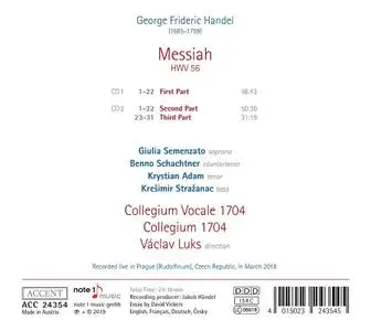 Václav Luks, Collegium 1704, Collegium Vocale 1704 - Handel: Messiah (2019)