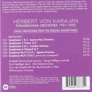 Herbert von Karajan, Philharmonia Orchestra - Beethoven: Symphonies Nos. 1-9 & Overtures (2014) (6 CDs Box Set)