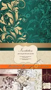 Invitation floral ornament vector
