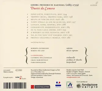 Fabio Bonizzoni, La Risonanza, Roberta Invernizzi, Marina De Liso - George Frideric Handel: Duetti da Camera (2014)