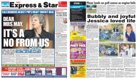 Express and Star City Edition – November 16, 2018