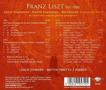 Leslie Howard, Mattia Ometto - Franz Liszt: Faust Symphony, Dante Symphony, Beethoven Symphony No.9  [3CDs] (2024)