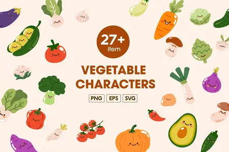 EE - Vegetable Characters Set 3KVXZRE