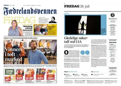 Fædrelandsvennen – 26. juli 2019