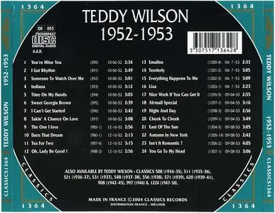 Teddy Wilson - 1952-1953 (2004) [The Chronological Classics, 1364]