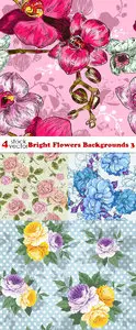 Vectors - Bright Flowers Backgrounds 3