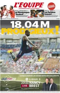 L'Equipe du Lundi 19 Août 2013