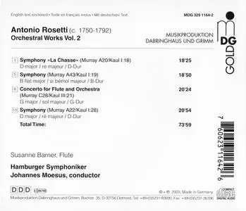 Johannes Moesus, Hamburger Symphoniker - Antonio Rosetti: Orchestral works, Vol. 2 (2003)