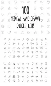 Creativemarket - 100 Medical Hand Drawn Doodle Icons