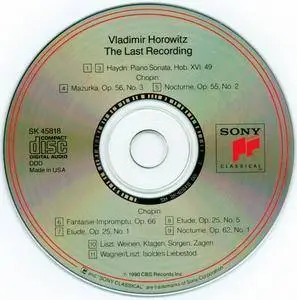 Vladimir Horowitz - The Last Recording - Chopin, Haydn, Liszt & Wagner (1990) {Sony Classical SK 45818 rec 1989}