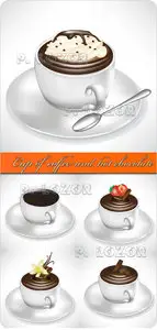 Cup of coffee and hot chocolate